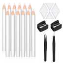 Maitys 22 Pieces Wax Pencil for Rhinestones Wax Picker Pencil Set for Rhinestones Nail Art Gem Dotting Crystal Pick up Tools with Pick up Tweezers Sharpener and Triangular Plate