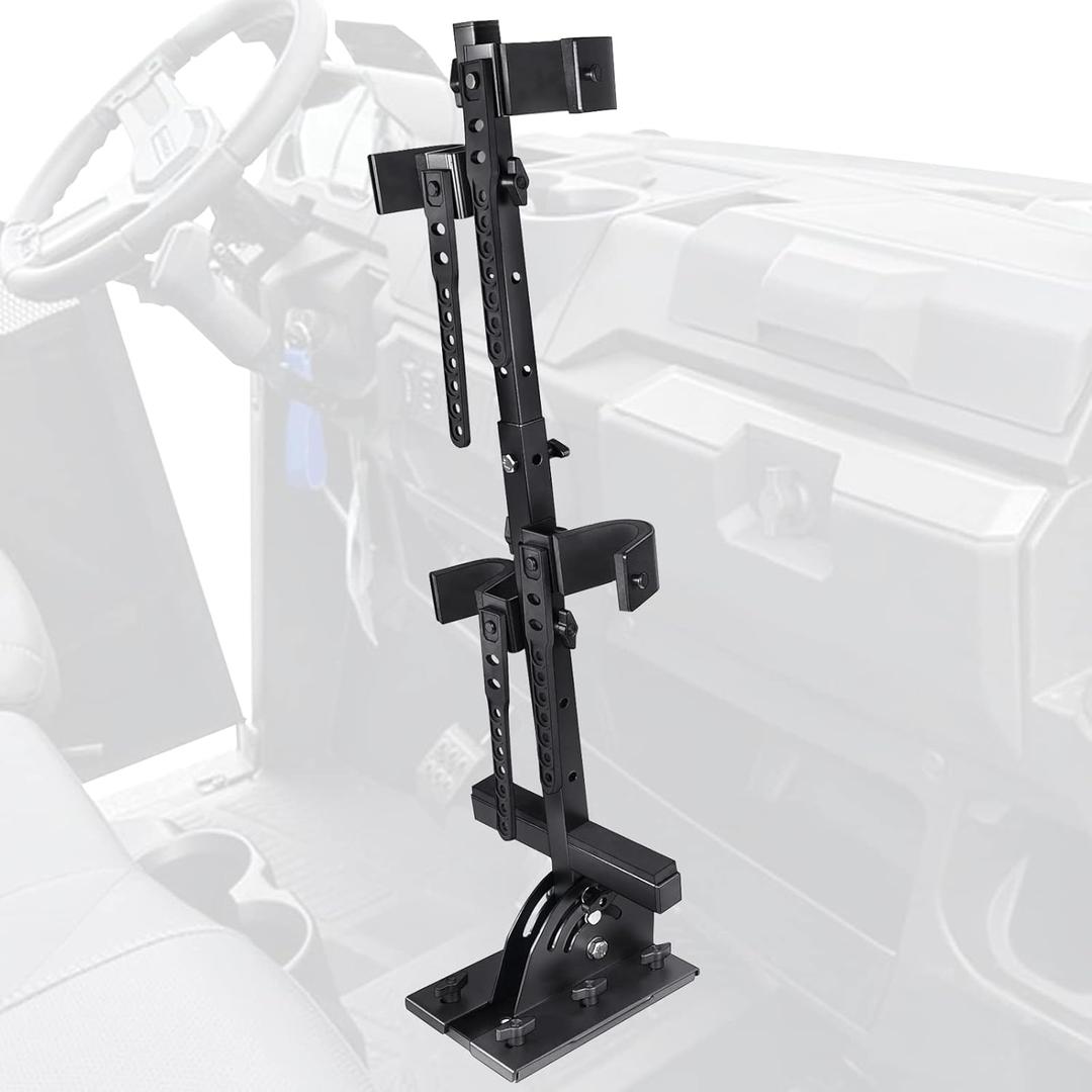 StarknightMT UTV Gun Holder UTV Gun Rack Stand Up Gun Mount Compatible with Polaris Ranger RZR Golf Cart General Defender Pioneer Teryx Mule UTV