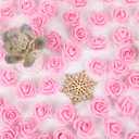 Foam Roses Artificial Flower Heads, 200 Pcs Stemless Fake Roses for DIY Craft Wedding Bouquet Party Decoration (Pink)