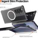 Clear Case for Samsung Galaxy Z Trifold, Magnetic Phone Case with Privacy Screen Protector, Lightweight Ultra-Thin Dual-Central-Axis Hinge Protector Cover Anti-Yellowing Anti-Slip for Men Women