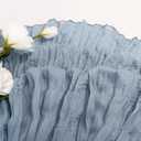 6 x Dusty Blue Cheese Cloth Table Runners, 35x120 Inch Boho Gauze Sheer Cheese Cloth Table Runner for Party Birthday Wedding Bridal Baby Shower Dining Decorations