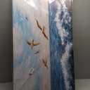 Belmrxne Ocean Wall Decor Blue and Tan Canvas Painting Cool Artwork for Living Room Bedroom Dining Room Office Home Decor 24x48 inch