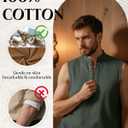 Cotton Mens Renaissance Shirt Pirate Medieval,Sleeveless Halloween Costume Steampunk Viking Lace-up Stand Collar Shirts