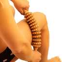 Tuuli Wooden Massage Roller for Waist and Thigh, Multi-Functional Body Roller for Cellulite Reduction and Muscle Tension, Natural Massager for Women and Men (Curved)
