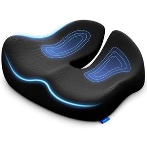 ZIKEE Pioneering Seat Cushion for Pressure Relief, Ergonomic Office Chair Cushion for Sciatica, Back, Hemorrhoids & Tailbone Pain Relief, High-Density Memory Foam Car Seat Cushion with Anti-Slip Base