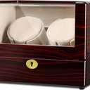 CHIYODA Watch Winder for Men's and Women's Automatic Watch with 2 Mabuchi Motors, LCD Touch Screen (Piano Finish Upgrade)