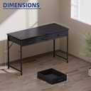 Pamray 47 Inch Small Computer Desk with 3 Drawers for Bedroom Study Writing Home Office Table for Small Spaces Marble