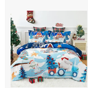 WeCozy Queen Size Comforter Set with 2 Pillowcases, Christmas Blue Snowman Winter Snowflakes Soft 3 Pcs Bedding for Kids and Adults Bedroom Bed Decor