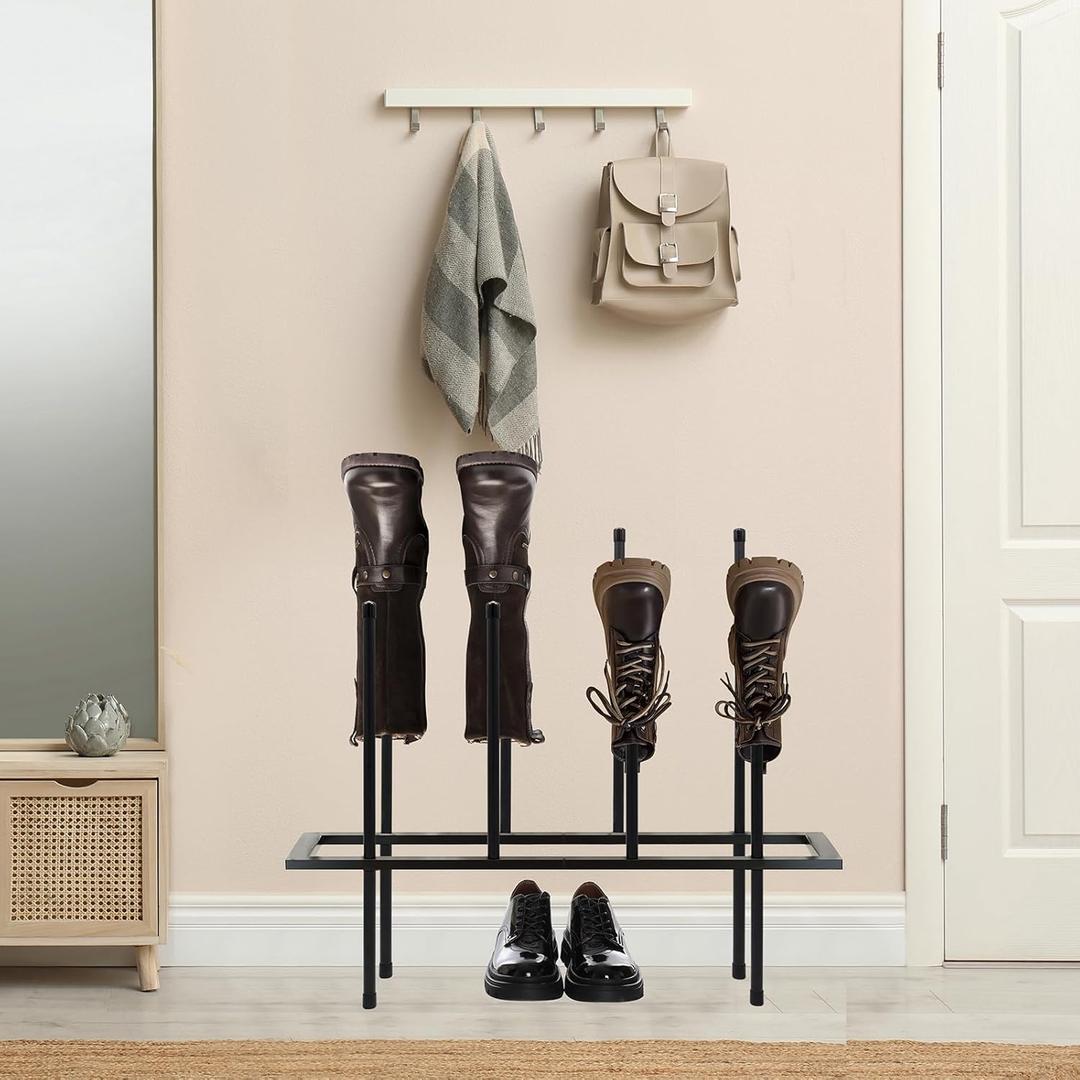 Boot Rack Shoe Cabinet Metal Shoe Rack for Closet Shoe Organizer for Closet for 4 Pairs Free Standing Shoe Racks Shoe Cabinet Storage for Entryway Bedroom, Patio Outdoor, Hallway large Boot Tray