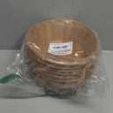 8 Pcs Round Large Plastic Bread Basket, Wicker Basket for Serving 10 x10 x3.3 Inch Woven Food Storage Basket, Fruit Basket, Gift Basket (Comes with Food Blotting Sheets) Brown