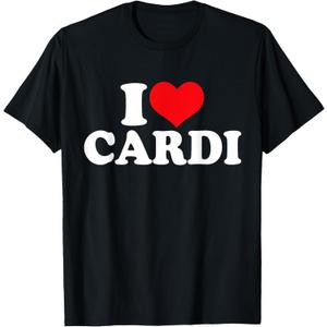 I Love Cardi, I Heart Cardi T-Shirt, XL