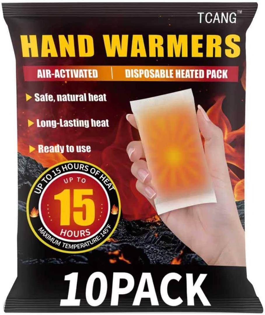 Hand Warmers Disposable - Up to 15 Hours of Heat - 50/100/200 Pack Super Long Lasting Air Activated Warmers, All Natural, Portable for Body, Hands & Toes - Odorless Hot Warmer Heater for Outdoor Sport