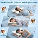 Besyodo Cervical Neck Pillow for Pain Relief, Ergonomic Side Sleeper Pillow Cooling Memory Foam Pillows for Sleeping, Contour Pillow Orthopedic Bed Pillow for Back Stomach Sleepers(White)