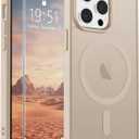 SUPFINE Magnetic for iPhone 14 Pro Max Case(Compatible with MagSafe)(Military Grade Drop Protection) Slim Translucent Matte Shockproof with Anti-Fingerprint Phone Case,Desert Gold