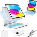 for iPad (A16) 11th/10th Generation Case with Keyboard  Magic-Style Magnetic  Floating Cantilever Stand - Multi-Touch Trackpad (White)