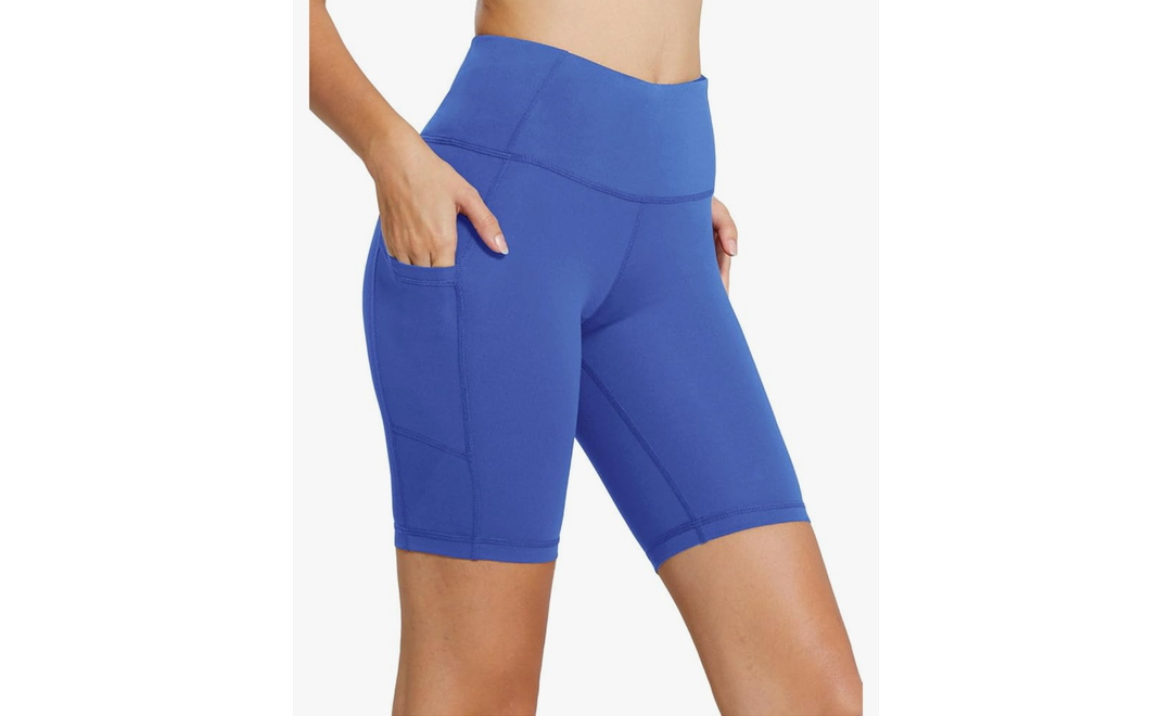 Colorfulkoala Women's High Waisted Biker Shorts with Pockets 8" /10" Inseam Workout Yoga Shorts Running Tights XL