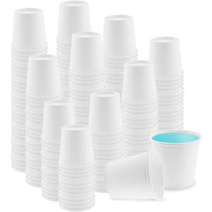 200 Pack Bathroom Cups 2 oz White Mouthwash Cups Disposable Mini Espresso Paper Cups for Bathroom Travel Picnic (White, 2, ounces)