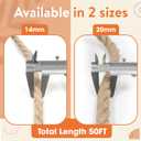 Natural Jute Rope 3/4 Inch x 50 FT (20mm)  Thick Twisted Jute Rope for Porch Swing, Railing, Landscaping & Rustic Home Dcor