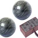 Dark Gray Baoding Ball, Chinese Health Sports Massage Ball, Used for Decompression Hand Exercise Ball (2 inches in Diameter) Boxed (3 Piece Set)