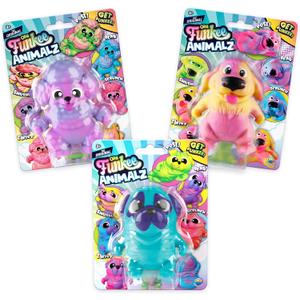 ORB Funkee Animalz MEGA Puppies 3 Pack (Set 1) - Adorable, Funny, Stretchy, Squishy Puppies, Perfect to Squeeze for Stress Relief - Original Sensory / Fidget Collectible Toy Dogs for Kids and Adults
