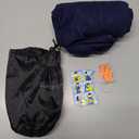 Inflatable Travel Pillow - Airplane Pillow for Neck Support on Planes, Buses, Cars, Office & Trains - Comes with Eye Mask, Earplugs & Portable Drawstring Bag (Blue)