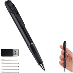 Hidden Spy Camera Pen, Nanny Camera, Portable Security Cam with Loop Recording, No WiFi up to 32GB SD Card(Not Included)