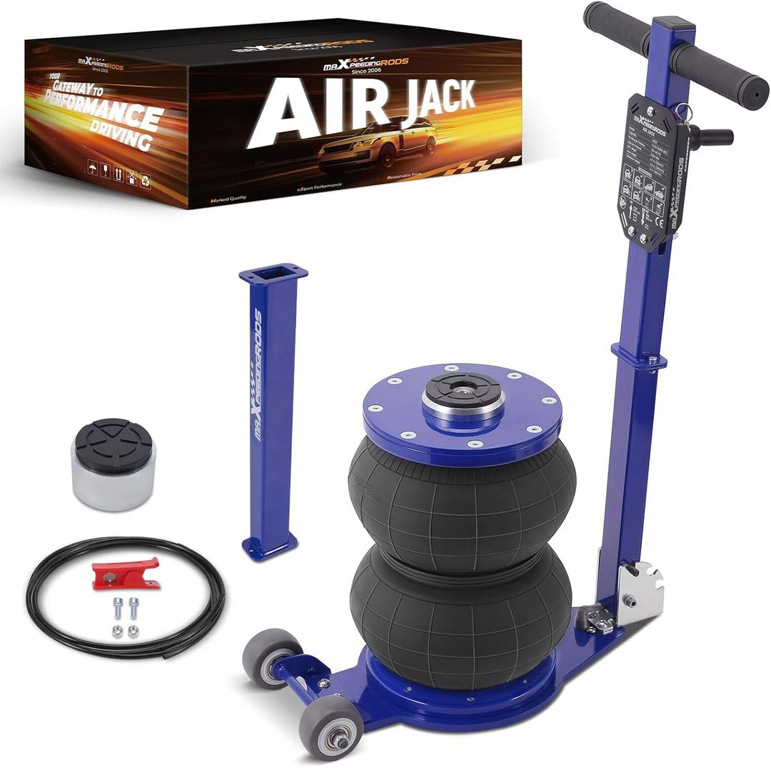 maXpeedingrods 3 Ton (6600 lbs) Air Jack Low Profile Pneumatic Jack, Lifting Range 4.72" to 14.17", with 3.15" Extension Adjustable Handle, Low Enough for Sports Cars Sedan Coupe Wagon