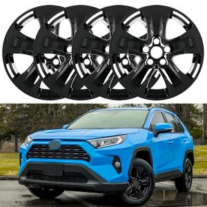 17 inch Hubcap Wheel Skin Covers Compatible with 2019-2025 Toyota RAV4 XLE Hybrid XLE, Durable ABS Plastic Rim Covers (Set of 4), Fit for Standard Wheels - Snap On Tire Cover Replacement