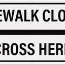 Sidewalk Closed Cross Here Sign with Right Arrow 24" x 12"