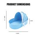 Baby Gift Basket Bassinet Shape Box, 3pc Pack, Floral Sweet Dipped Strawberries, Baby Shower Gender Reveal Party (Blue, 14.3"Lx8.5"Wx3.2"H)