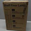 RUNTOP Floor Lamp with Shelves, Shelf Lamp with 3 Color Temperature LED Bulb,Floor-Lamp for Living Room, Modern Tall Standing Display Shelf Floor Lamps for Bedroom, Office (Black)