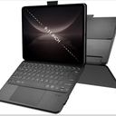 Universal Keyboard Case for 9-11 Inch Tablets, Dual Bluetooth Detachable Keyboard for Android Tablets/iPads/Galaxy Tabs, Magnetic Backlit Keyboard with Washable Adhesive Mount&Any-Angle Stand&Trackpad, Black