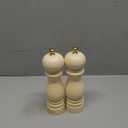 BILL.F Salt and Pepper Grinder Wooden Pepper Mill Grinder White Salt Pepper Shakers Set of 2 with Adjustable Ceramic Rotor- 7 Inch