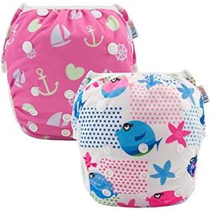 Amazon.com: ALVABABY Swim Diapers 2pcs Baby & Toddler Snap One Size Reusable Adjustable Swim Diapers for Swim Classes SW09-10 : Clothing, Shoes & Jewelry