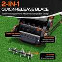 TIECTOWN 14-Inch 13.5 Amp 2-in-1 Electric Dethatcher and Scarifier with 11.5-Gallon Collection Bag, Lawn Dethatcher with 5-Position Depth Adjustment, Blade Replacement Without Tool - Orange