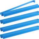 Wiooffen 4Pcs Mahjong All-in-One Racks with Pushers, Acrylic American Majiang Tile Holder, Modern Mah Jong Game Rack with Built-in Pushers, Easy Portable American Mahjong Accessories and Gifts(Blue)
