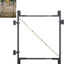 Steel Frame DIY Building Gate Kit, Adjustable 36-72" Wide for 4-5ft High Fences, Fence Gate Kit Fits 1x4 & 2x4 Wood, Powder Coated