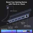 iVANKY 4K@144Hz Steam Deck Dock, 8-in-1 Docking Station for ASUS ROG Ally X/Legion Go/MSI Claw, ROG Alloy/Valve Stream Deck OLED Hub, HDMI 2.1, 1Gbps Ethernet, 3*USB-A 3.0, 100W Charge, Midnight Blue