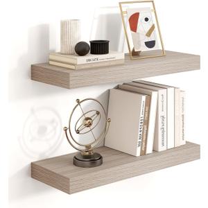 Heimlove 16 inch Grey Floating Shelves for Wall,6.7 inch Deep Small Bathroom Over Toilet Shelf,Wall Mounted Wood Shelves for Bedroom,Living Room,Kitchen,Office,Set of 2 Heimlove 16 inch Grey Floating Shelves for Wall,6.7 inch Deep Small Bathroom Over Toilet Shelf,Wall Mounted Wood Shelves for Bedroom,Living Room,Kitchen,Office,Set of 2