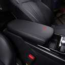LEXLEY Armrest Box Cover Center Console Pad Waterproof Anti-Scratch Leather Protector Covers For KIA K5 2021 2022 2023 2024 2025 2026-Black Stitches