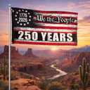 250 Anniversary USA Flag, 3x5 Ft Double-Sided, We The People 1776-2026 USA 250 Years of Freedom Flag, Patriotic Yard & House Banner for 4th of July