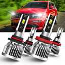 SPBRTBUB Led Headlight Bulbs, compatible with (20112016) Jeep Grand Cherokee led headlights, 9005/hb3 High Beam & h11/h8/h9 Low Beam LED Headlight Bulbs, Pack of 4