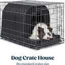 Orthopedic Dog House - Outdoor Waterproof Dog Shelter w/Porch - Indoor Pet House w/Egg-Crate Foam - Cooling - Machine Washable - Ideal for Medium Breeds & Fits 30-Inch Crate - 29"x18" (Black)