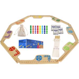 Marbles and Jokers Board Game Pegs and Jokers Real Solid Wood (Pine) Game Board Wooden for 2-8 Players 8 Game Boards 8 Colors 40 Marbles 4 Boxes Card