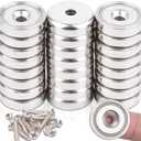 26 Pcs Super Strong Cup Magnets Heavy Duty, 0.79" (20 mm) Neodymium Countersunk Hole Magnet Strong with Screw for Wall Mounting Round Rare Earth Magnets with Holes for Kitchen Tool Hanging