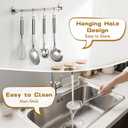 8 Pcs Cooking Utensils Set, Stainless Steel Kitchen Utensils, Heat Resistant Metal Kitchen Tools Include Solid & Slotted Spatula, Serving Spoon, Ladle, Pasta Server,Potato Maseher, Egg Whisk, Silver