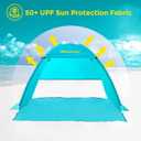 Alvantor® Beach Tent Beach Umbrella Outdoor Sun Shelter Cabana Automatic Instant Pop-Up UPF 50+ Portable Beach Shade Camping Fishing Hiking Canopy Easy Set Up Light Weight Windproof for 2-3 Person, 70"x53"x48"