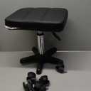 FURWOO Rectangle Rolling Stool with Wheels Height Adjustable Swivel Stool Chair for Spa Salon Massage Black