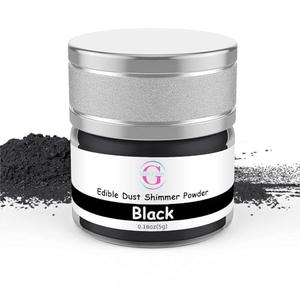 Glitter & Glitz Edible Glitter for Drinks - Premium Drink Glitter Edible Dust for Cocktails, Baking, Brew - Luster Dust and Cocktail Glitter - Edible Glitter for Drinks Decoration (Black, 5Grams), Pack of 2