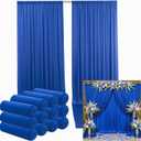 60ftx12ft Wrinkle Free Royal Blue Backdrop Curtain, 12 Panels 12FT Height Royal Blue Wedding Backdrop Drapes, Silky Polyester Back Drop Cloth for Birthday Photography Background Party Backdrop Draping